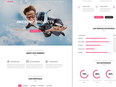 Unar - Creative Wordpress Theme blog bootstrap creaitve theme design landing page layout photoshop portfolio psd template webdesign wordpress