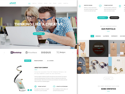 Unar - Landing Page Variation agency creative design landing page layout photoshop psd template theme webdesign wordpress