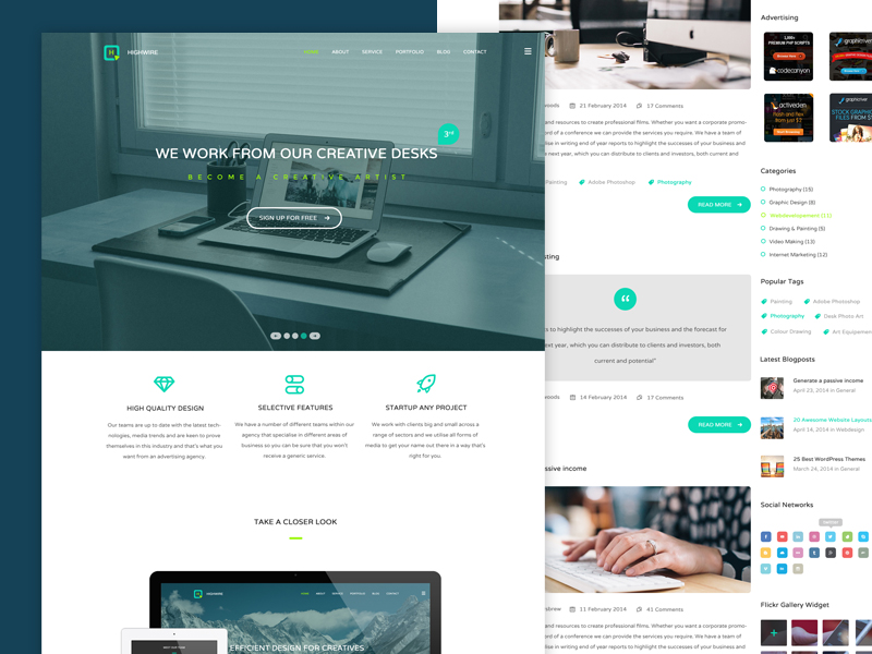 Highwire - Creative Portfolio Template by KL-Webmedia on Dribbble