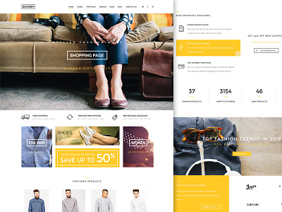 Invory Shopping Webpage creative design ecommerce landing page layout photoshop shopping template theme webdesign wordpress