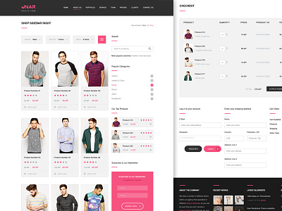 Unar Shop Profile creative design ecommerce landing page layout photoshop shopping template theme webdesign wordpress