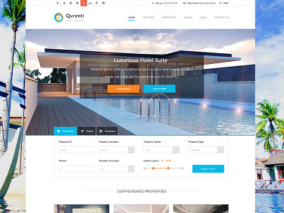 Improving Real Estate Template creative design holiday layout psd template real estate responsive template themeforest travel vacation webdesign wordpress