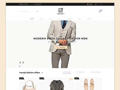 Fashion eCommerce PSD template creative design fashion goods market minimal retail shop store template theme website