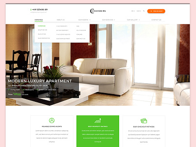 Chambers Website Design adobe photoshop booking creative design flat media minimal property ui ux website
