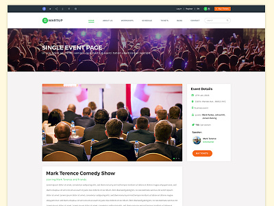 Event Booking booking creative design event flat green layout minimal modern orange template website