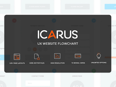Icarus Website Flowchart design layout mockup presentation prototype ui ux cards website flowchart wireframe