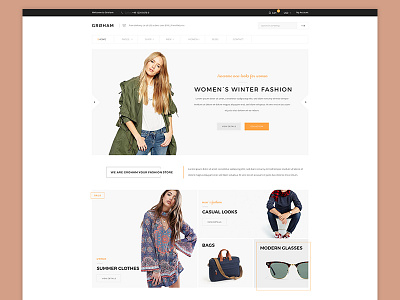 Shop Landing Page creative design ecommerce fashion landing page layout media portfolio shop store theme wordpress