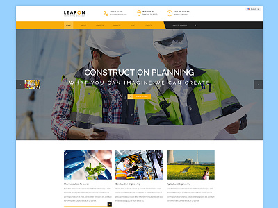 New Template WIP business construction design landing page layout template theme website wordpress