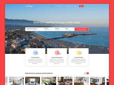 Travel website design agency awards booking creative design landing page property travel website