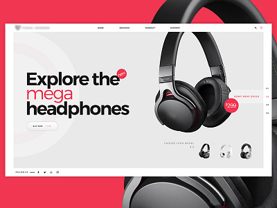 Headphones Concept concept design ecommerce electronics headphones media minimal retail seller store