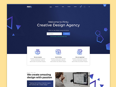 Pintu Portfolio Design creative design designer landing page portfolio search engine template theme website