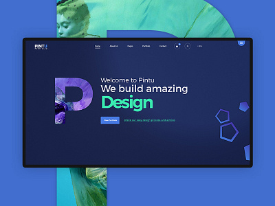 Pintu Design amazing clean colour dark design header landing page main page slider ui ux website