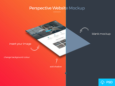 Free Perspective Mockup download free file freebie isomtric mockup perspective mockup photoshop presentation psd showcase website mockup