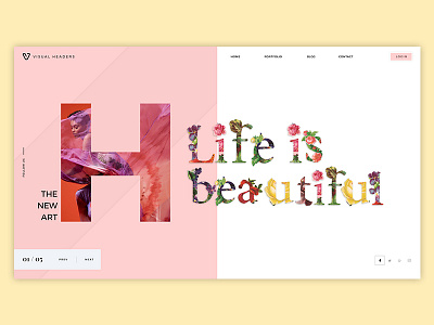 Life is beautiful art creative design header illustration landing page slider typography visual wordpress