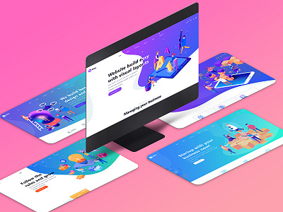 Download Isometric Website Mockup Designs Themes Templates And Downloadable Graphic Elements On Dribbble