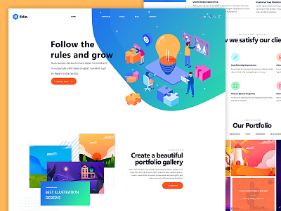 Eldas Landing Page agency design illustration isometric landing page webdesign website