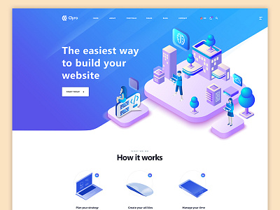 Isometric Landing Page design illustration isometric landing page mockup ui website