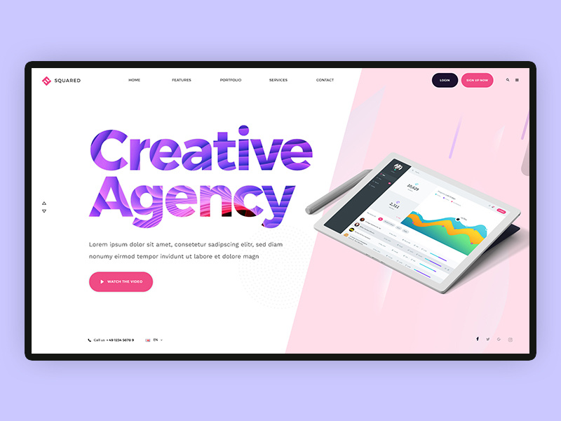 Creative Agency mockup device motion ui design webdesign minimal creative app website management marketing