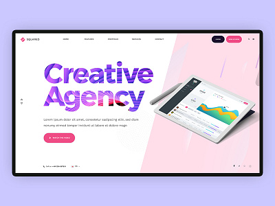 Creative Agency app creative device management marketing minimal mockup motion ui design webdesign website
