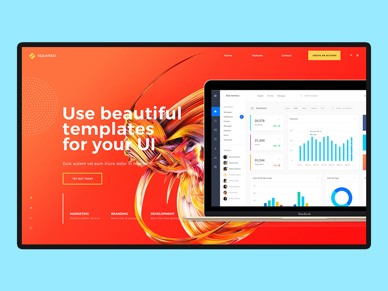 UI Design landing page concept webdesign resources plugin website design ui design slider header landing page