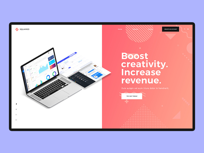 Website Header Mockup Design illustration template landing page webdesign website presentation mockup design website slider website header
