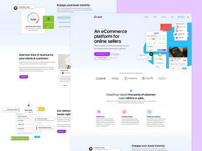 Ouisell - Landing Page Concept dashboard design ecommerce interface landing page platform shopify style guide ui user experience ux website design