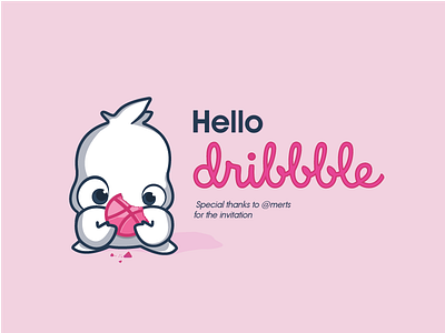 Hello, Dribbble! debut dribbble first flat hello illustrator monster