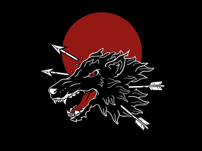 Wolf black cartoon design icon illustration red sketch tattoo wolf