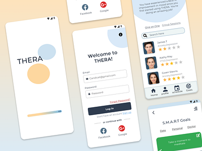 THERA app design therapy ui ux