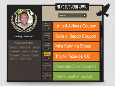 DealHawk Capture aggregator coupons daily deal hawk profile shopping web app