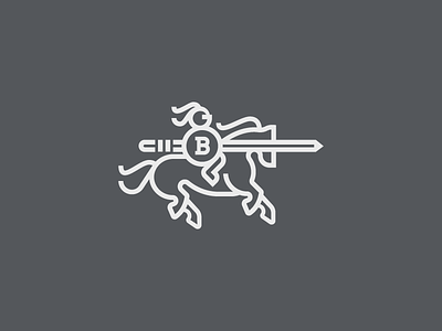 The Creative Knight horse knight logo medieval sword