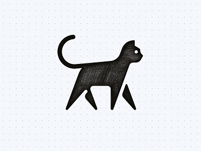 Geometric Cat animal black cat geometric icon logo lyon panther symbol walk