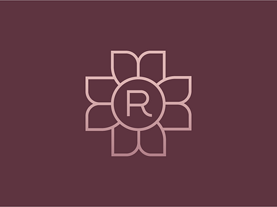 Flower with R design flower flowers logo monogram type vector