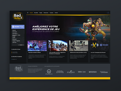 Badstrike V1 design gaming web design website