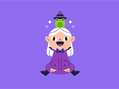 Little witch and her frog frog halloween magic october spooky witch witchcraft