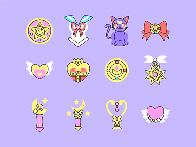 Sailor Moon Icons icons illustrator moon sailor sailormoon vector