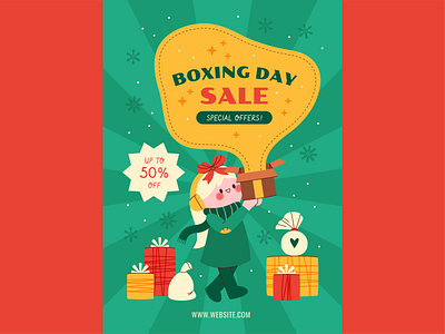 Boxing Day Sale box boxing boxing day christmas december holiday holidays poster present