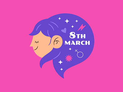 Women's Day Badge 8th march female power feminist international womens day march power womens day