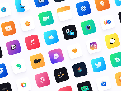 Waves | Icon pack for ios & macOS apple clean colorful figma icon design iconpack icons ios iphone mac icons minimal sketch ui wallpaper