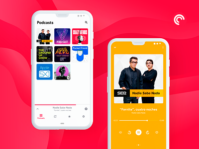 Pocketcast - Podcast app android app concept material design podcast redesign ui ux