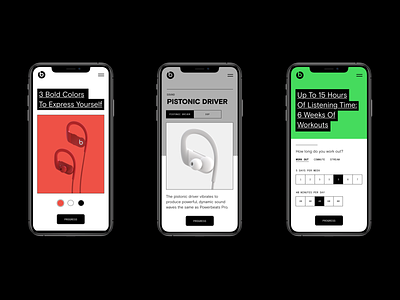 Beats by Dre. Powerbeats Pro Retail Concept apple battery clean headphone maximalism product page technology