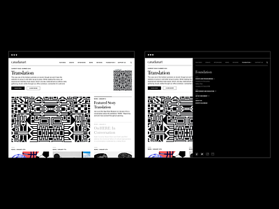 Canadian Art Website Menu Design art austin black white canada clean desktop flat magazine menu minimal nav nav bar ui