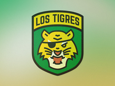 Los Tigres badge eyepatch logo los tigres patch shield sports tigers tigres vector