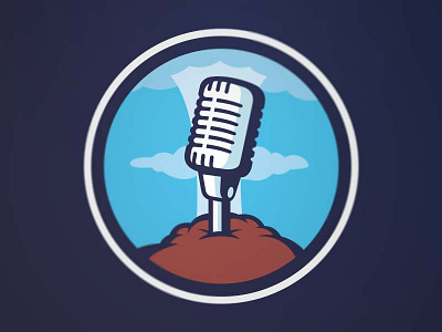 Molecast logo microphone molehill vector
