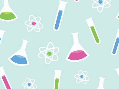 Science Pattern beaker flat fun illustration pattern science test tube vector