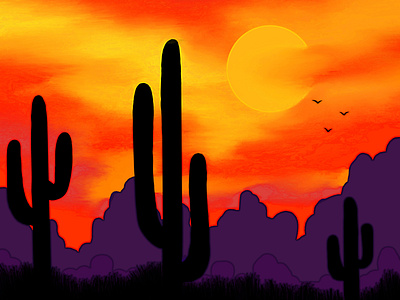 Desert Sunset Wall Art