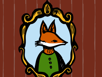 Foxy Framed, Ver 2 fox illustrator portrait