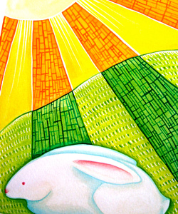 Sunbunny illustration rabbit watercolor