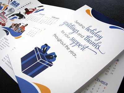 Holiday Calendar Greeting Card graphic design print design