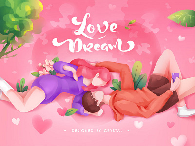 Love Dream boy design girl graphic illustration love pink pinky ui valentine